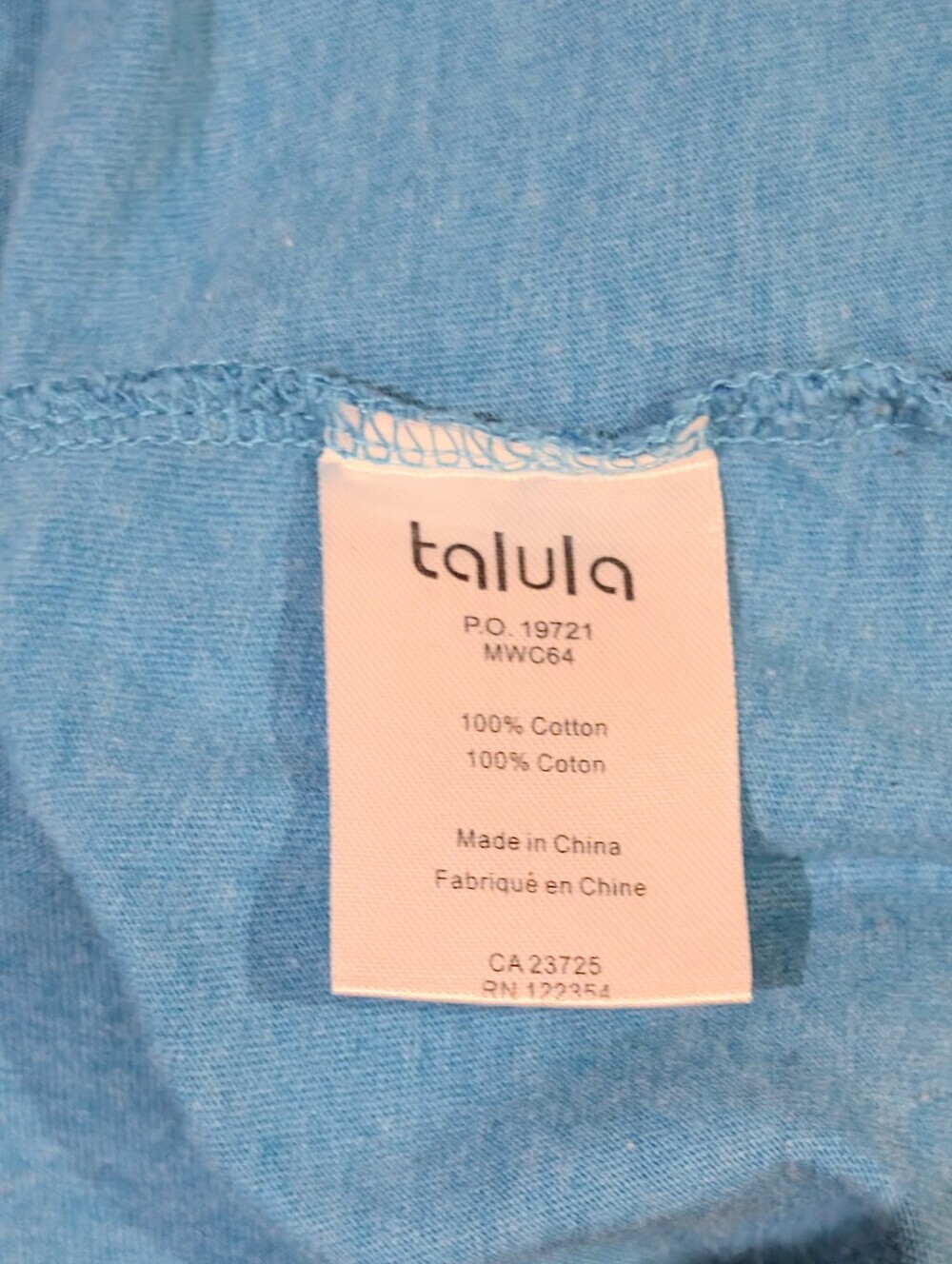 Y2K Talula Blue Geometric V-Neck Tank By Aritzia - Picture 4 of 7